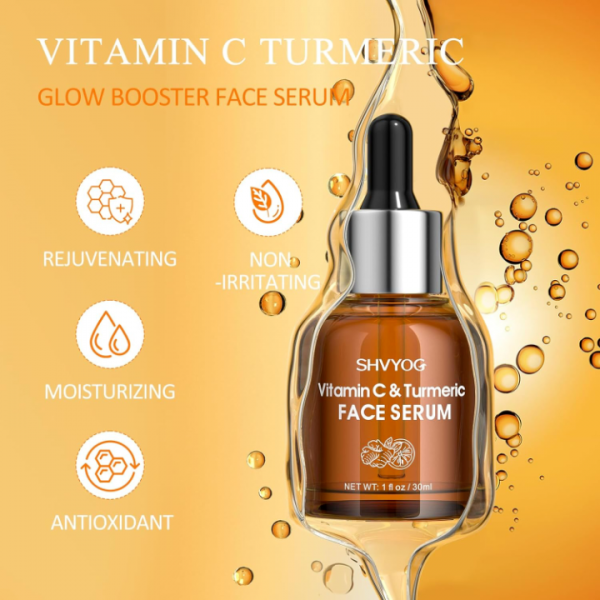 SHVYOG Vitamin C Face Serum with Turmeric for Uneven Skin Tone,Hydrating and Improving Dull Skin 1 Fl Oz